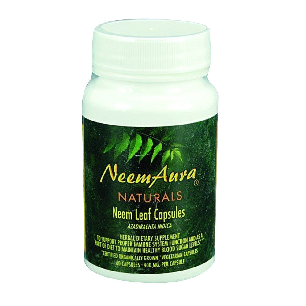 Neem Aura Organic Neem Leaf Capsules - 60 Ea